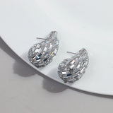 Fashion And Fully-jewelled Metal Stud Earrings – Stylish Gifts — 16