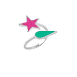 Ring Silver Water Drop Star Layered Circle Classic – Unique Gift Ideas — 5