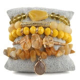 Natural Stone Glass Mixed Gravel Bracelet – Jewelry Gift Ideas — 9