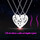 3 PCS Heart-shaped Matching Mom Sisters Necklace Set – Gifts for Her — 4