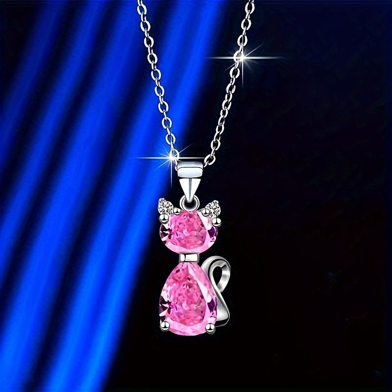 Fashion Unique Crystal Cat Pendant Necklace – Jewelry Gift Ideas — 1