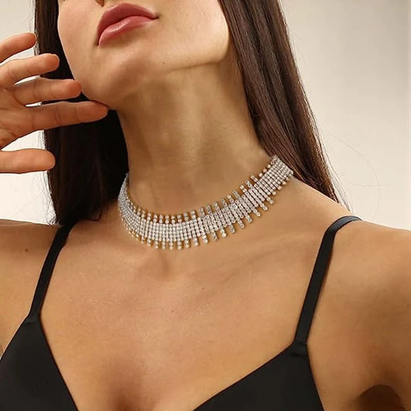 Shiny Women's Necklace Rhinestone Long Chain – Jewelry Gift Ideas — 1