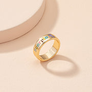 Oil Dripping Twelve Constellation Free Size Rings – Birthday Gifts — 17