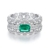 S925 Sterling Silver Emerald Ring Female High Carbon – Gifts for Her — 14