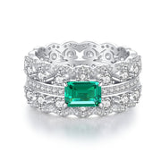 S925 Sterling Silver Emerald Ring Female High Carbon – Gifts for Her — 14