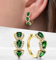 Klein Blue Zirconia Elegant Hoop Earrings – Birthday Gifts — 4