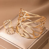Creative Metal Design Sense Hollow Leaves Opening – Jewelry Gift Ideas — 4