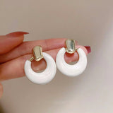 Retro Simple Dripping Geometric Round Ring Earrings – Stylish Gifts — 5