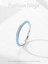 S925 Sterling Silver Blue Enamel Ring – Surprise Gifts — 5