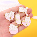 Kitty Brooch Bowl Cat Badge Golden M Badge Clothing – Stylish Gifts — 4