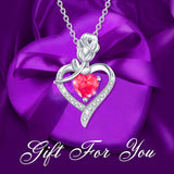 Women's Rose Heart Shape Diamond Pendant Necklace – Jewelry Gift Ideas — 5