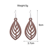Hollow Geometry Wood Earrings Eardrop Personality – Birthday Gifts — 9