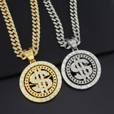 Rotable Dollar Pendant Necklace Hip Hop Fashion – Jewelry Gift Ideas — 1