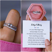 Sterling Silver Anxiety Spin Ring Women's Fashion – Stylish Gifts — 4