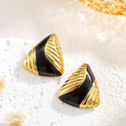 Drop Oil Triangle Striped Ear Studs Minority Fashion – Stylish Gifts — 7