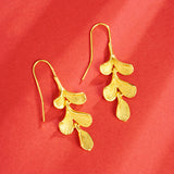 Women's Copper Apricot Leaf Eardrops – Gifts for Her — 4