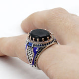 Luxury Business Round Black Onyx Men's Ring – Gifts for Him — 6