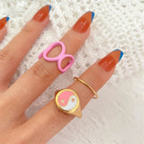 Vintage 6 Piece Green Hugging Hand Ring Set Women's – Gifts for Her — 7