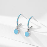 Sterling Silver Retro Enamel Earrings For Women – Gifts for Her — 2