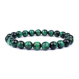 Natural Green Tiger-eye Bracelet Elastic Beaded – Jewelry Gift Ideas — 3