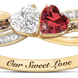 Simple Geometric Line Double Love Ring – Gifts for Couples — 2