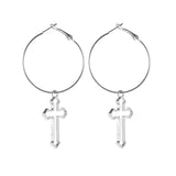 Punk Rock Dark Girl Cutout Cross Earrings – Gifts for Kids — 5