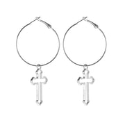 Punk Rock Dark Girl Cutout Cross Earrings – Gifts for Kids — 5