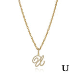 26 Letter Necklace Inset Zircon 18k Gold Necklace – Jewelry Gift Ideas — 18
