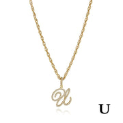 26 Letter Necklace Inset Zircon 18k Gold Necklace – Jewelry Gift Ideas — 18