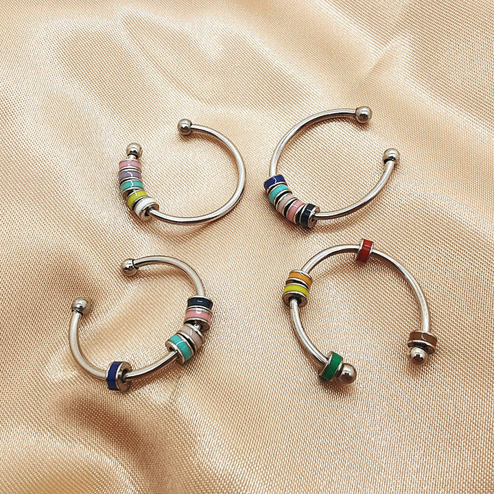 Drip Oil Spinning Bead Anxiety Ring – Stylish Gifts — 1
