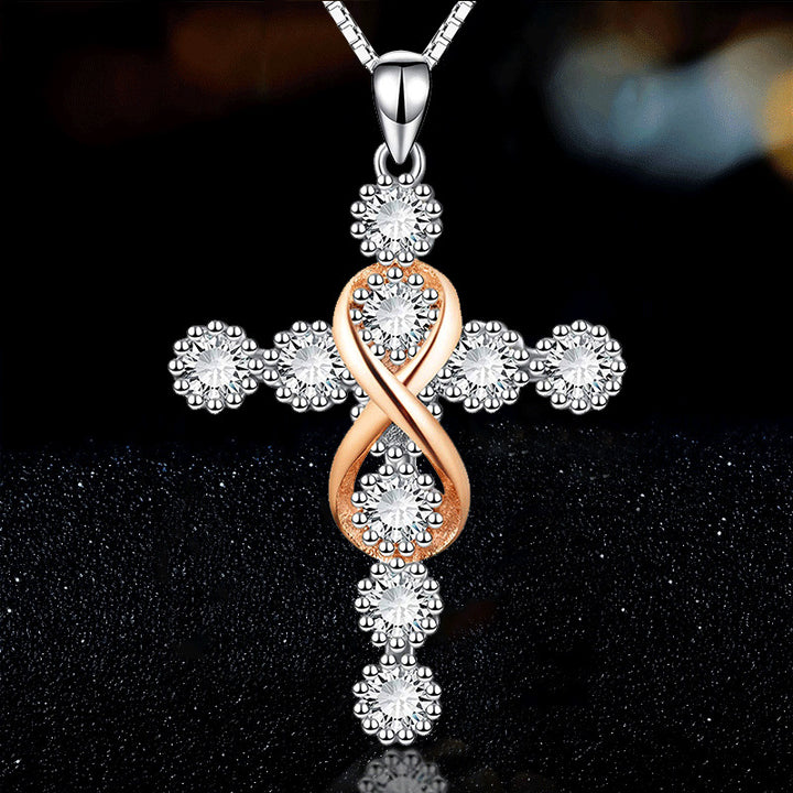 Women's Faith Cross 8 Diamond Pendant Necklace – Jewelry Gift Ideas — 1