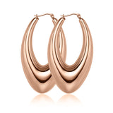 Long Oval Glossy Hollow Earrings Stainless Steel – Small Gift Ideas — 5