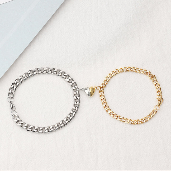 Magnetic Couple Bracelet Suit Cuban Link Chain – Jewelry Gift Ideas — 1