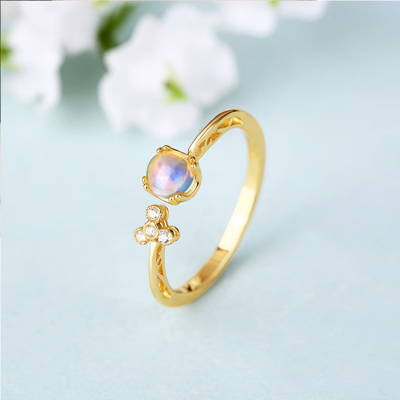 Women's Sterling Silver Natural Moonstone Openwork – Gifts for Her — 1