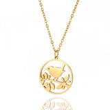Simple Hollow Round Brand Branch Bird Pendant – Jewelry Gift Ideas — 5