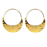 Hammer Surface Oval Earrings Temperament Unique – Holiday Gift Ideas — 2
