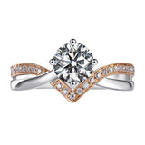 Women's V Crown Microset One Carat Moissanite Ring – Gifts for Her — 3