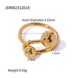 Spherical Personality Ring Female Gold Steel Size Ball – Gifts for Her — 18