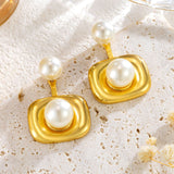 Square Pearl-studded Earrings Female Niche Design – Gifts for Her — 3