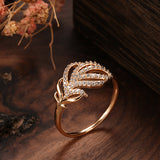 Flower Leaf Rose Gold High-end Fashion Ring Women – Stylish Gifts — 1