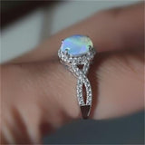 Women's Opaloid White Gold Zircon Fashion Ladies Ring – Stylish Gifts — 6