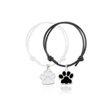 Black And White Dog Paw Print Adjustable Bracelet – Jewelry Gift Ideas — 4