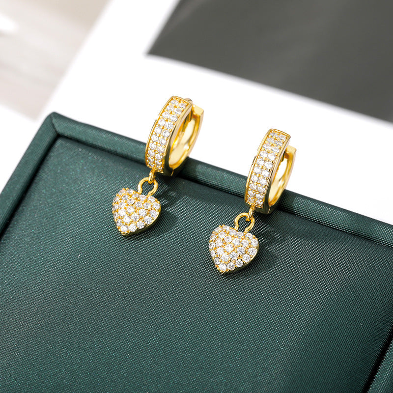Diamond Heart Jewelry Women's Stud Earrings – Jewelry Gift Ideas — 1