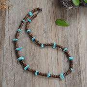 Coconut Shell Charcoal Turquoise Necklace – Jewelry Gift Ideas — 20