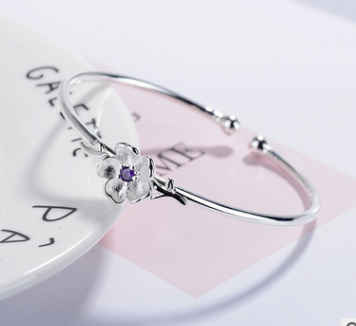 Crstal Flower Leaf Cuff Bracelet – Jewelry Gift Ideas — 2