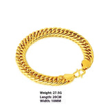 Gold Double Buckle Flat Chain Solid Necklace – Jewelry Gift Ideas — 6