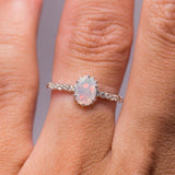Round Opal Zinc Alloy Plating Ring – Practical Gifts — 1