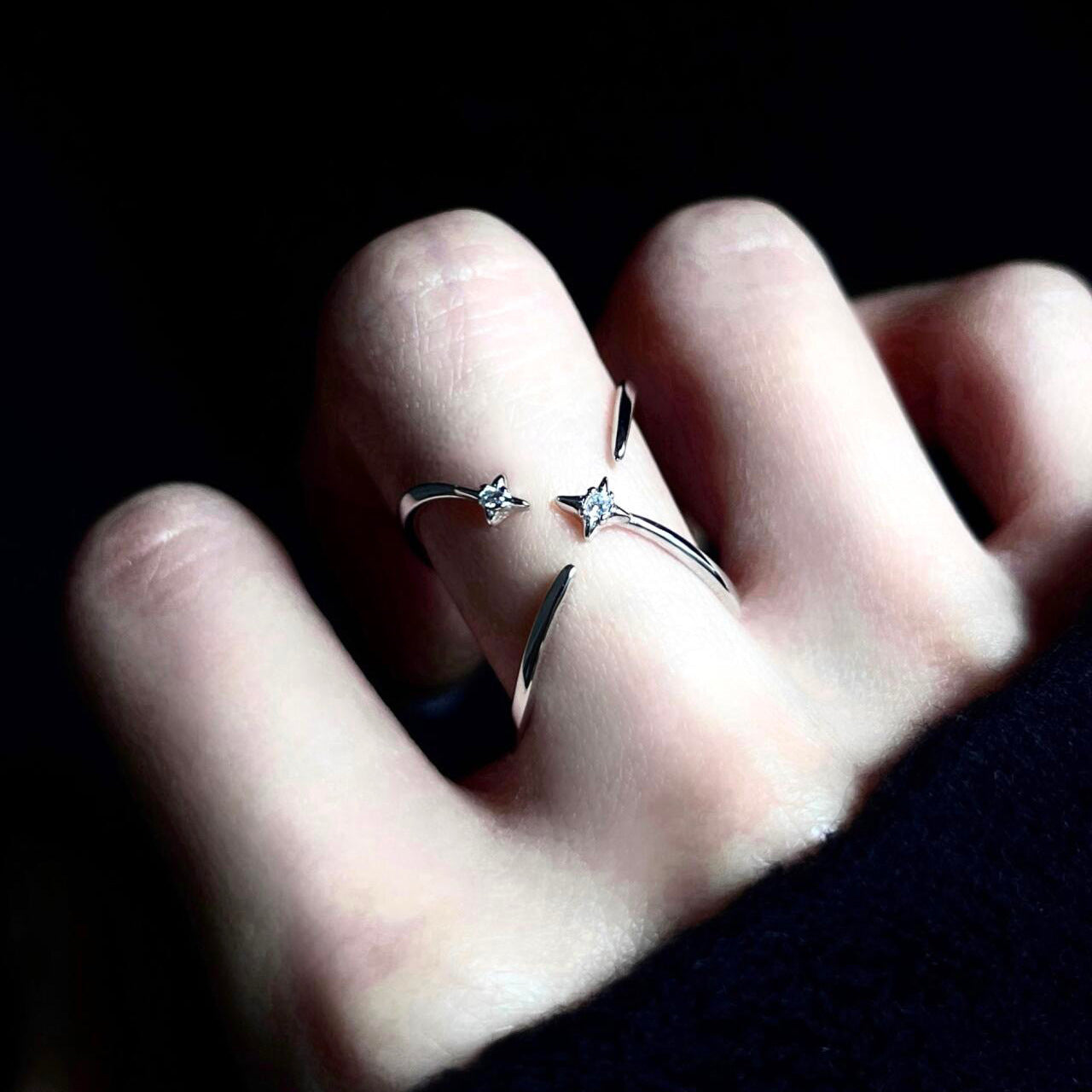 Four Eight-pointed Stars Rhinestone Ring For Women – Gifts for Her — 1