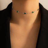 Simple Green Rhinestone Women's Short Single – Jewelry Gift Ideas — 7