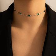 Simple Green Rhinestone Women's Short Single – Jewelry Gift Ideas — 7